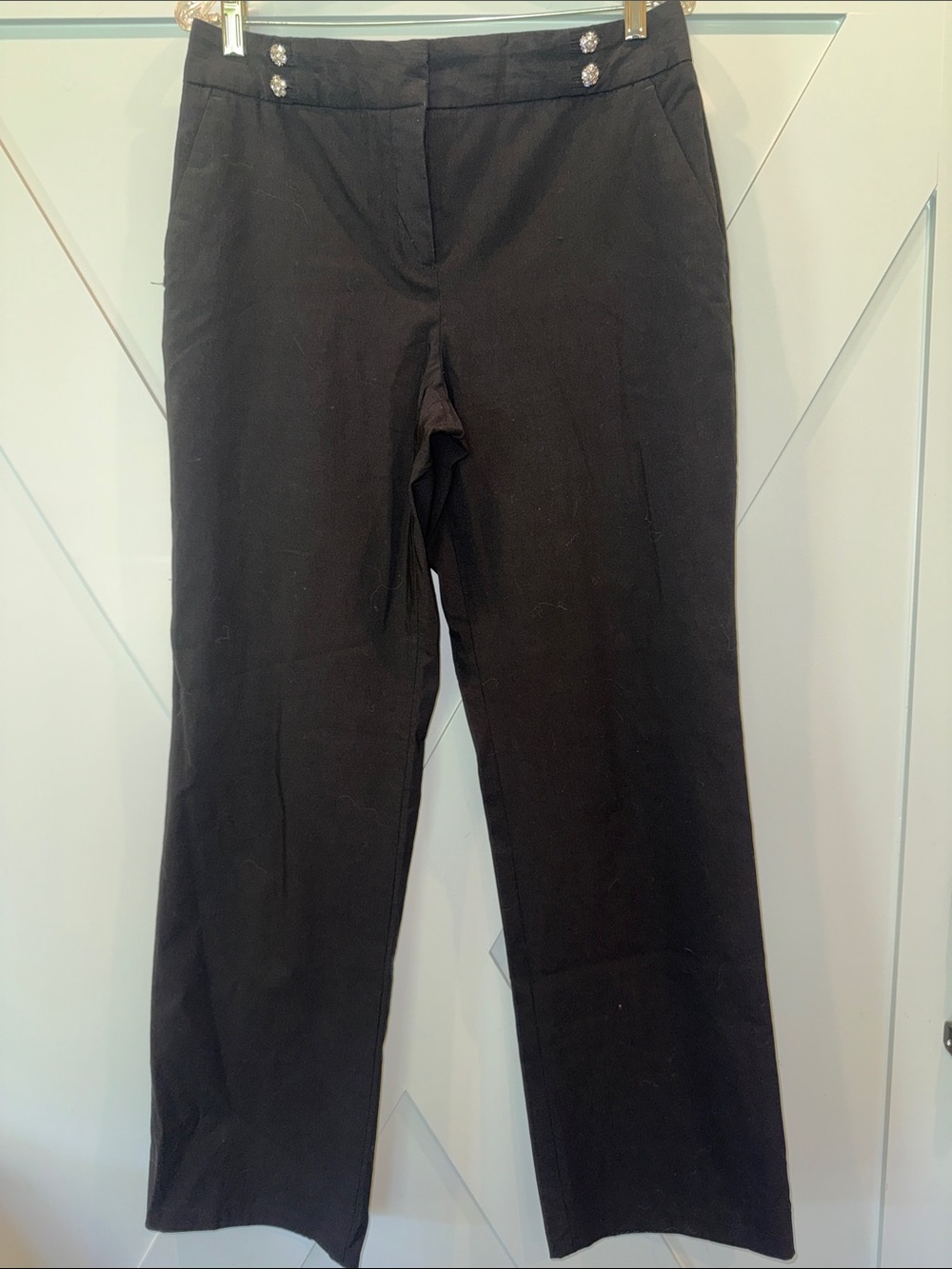 Willi Smith Black Men's Dress Pants with Decorative Waist Buttons